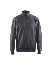 3369 Sweatshirt met halve rits - Donkergrijs