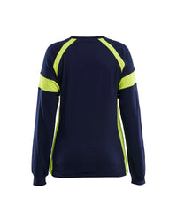 3521 Dames T-shirt lange mouwen Visible - Marine/High Vis Geel