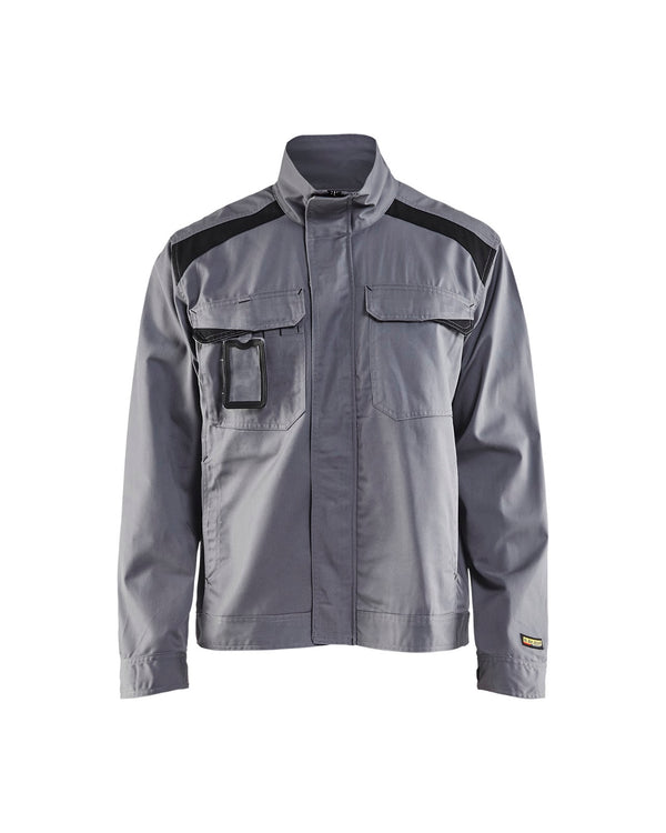 4054 Industriejack ongevoerd - Grijs/Zwart