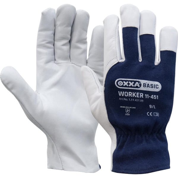 Worker 11-451 handschoen - wit/blauw