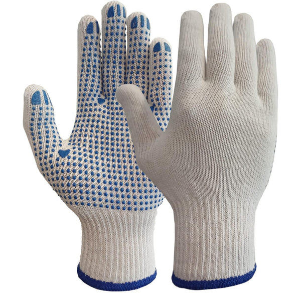Knitter 14-241 handschoen - wit/blauw