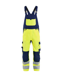 2663 High Vis bretelbroek - High Vis Geel/Marineblauw