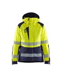 4456 Dames Winterjas High Vis - High Vis Geel/Marineblauw