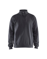 3587 Sweatshirt met halve rits - Medium grijs