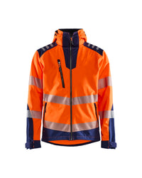 4491 Softshell jack High Vis - High Vis Oranje/Marineblauw