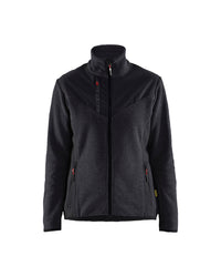 5943 Dames gebreid vest met softshell - Donkergrijs/Zwart