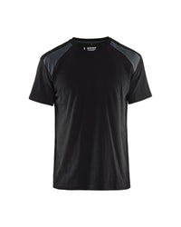 3379 T-shirt bi-colour - Zwart/Donkergrijs