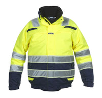 EN 20471 Pilotjack India, fluor geel - marine
