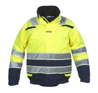 EN 20471 Pilotjack India, fluor geel - marine