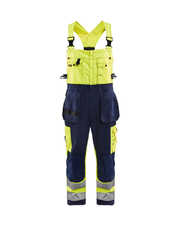 2603 High Vis Bretelbroek - High Vis Geel/Marineblauw