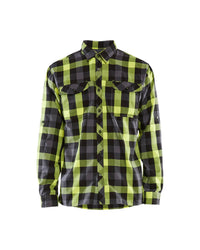3299 Overhemd flanel - Zwart/High Vis Geel