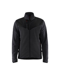 5942 Gebreid vest met softshell - Donkergrijs/Zwart