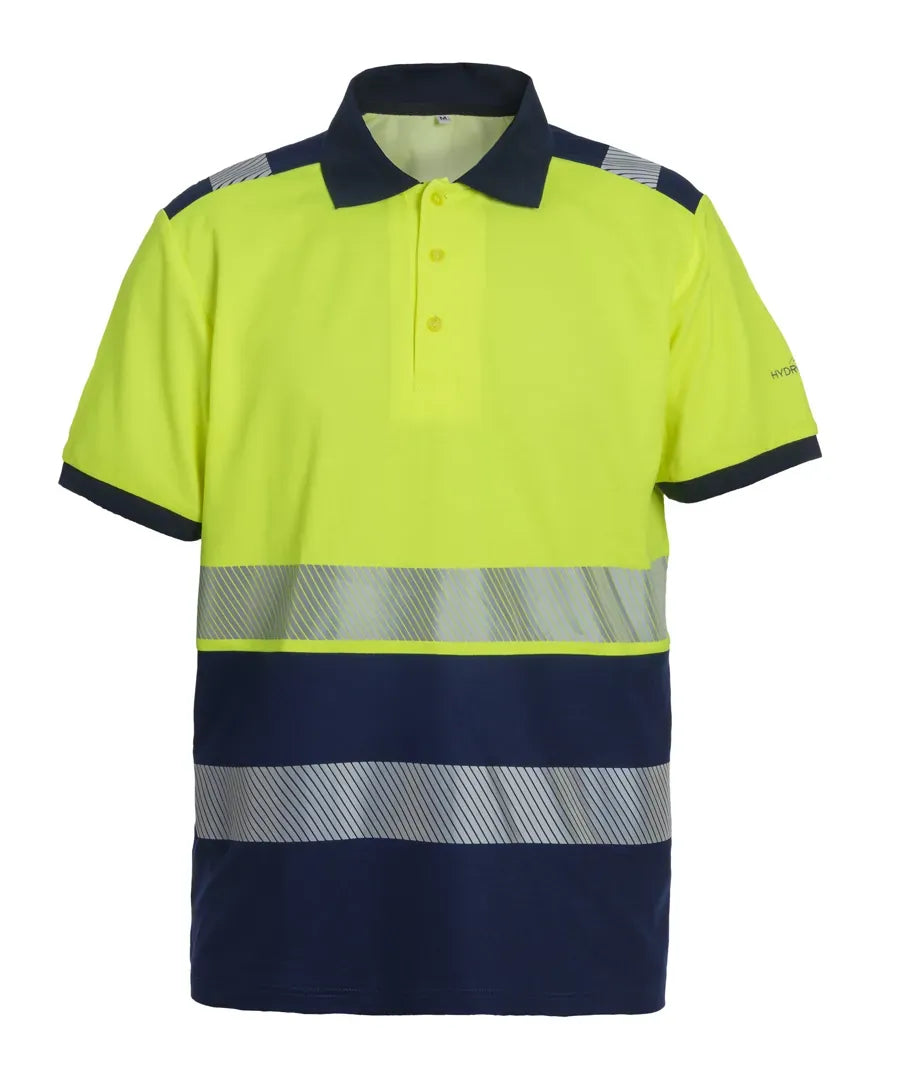 Polo Shirt Tonga, fluor geel - zwart