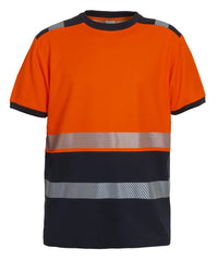 T-Shirt Tivoli, fluor oranje - zwart