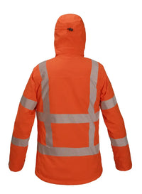 Duurzaam Winterparka Geneva, fluor oranje