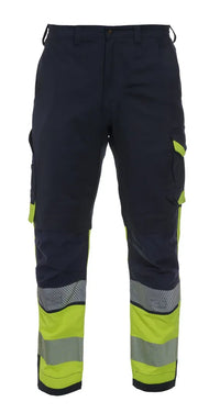 Broek Orleans, marine - fluor geel