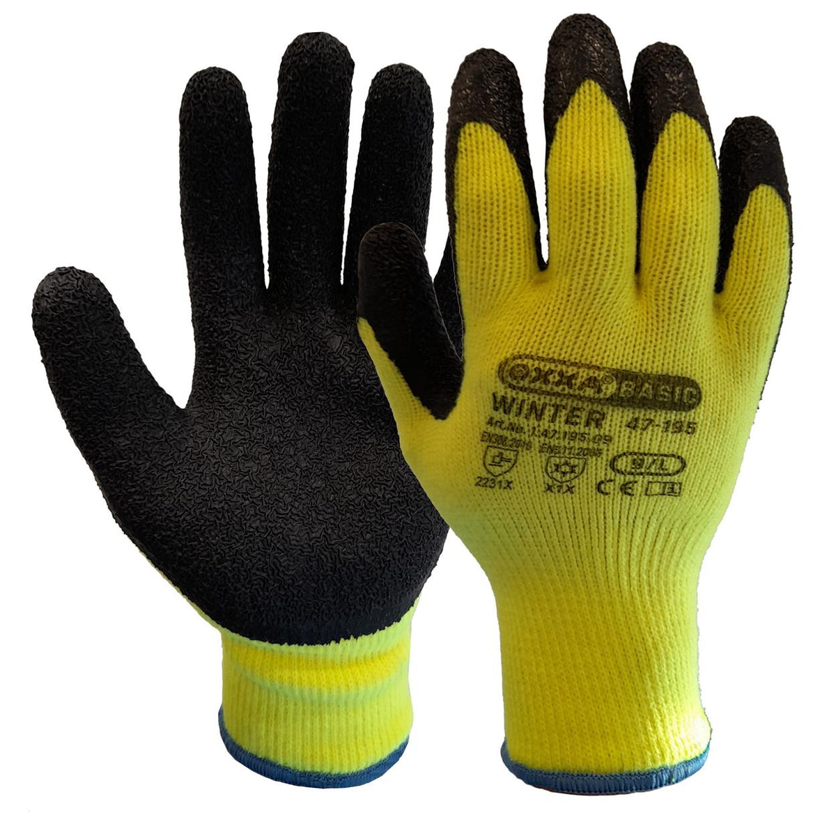 Winter 47-195 handschoen - zwart/geel