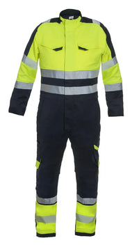 Overall Oakham, marine - fluor geel