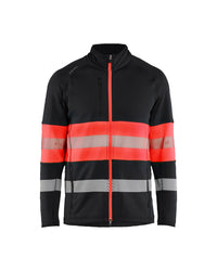 4712 Fleecejack High Vis - Zwart/High Vis Rood