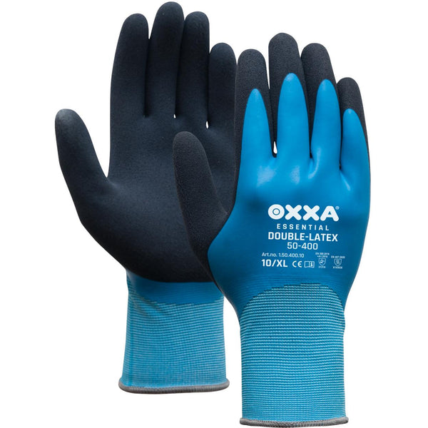 Double-Latex 50-400 handschoen - zwart/blauw