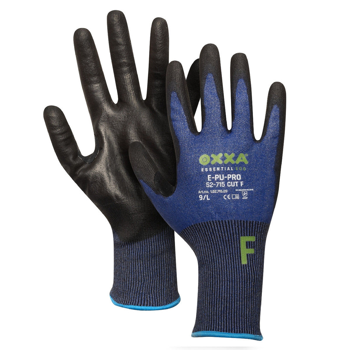 E-PU-Pro Cut F 52-715 handschoen - zwart/blauw