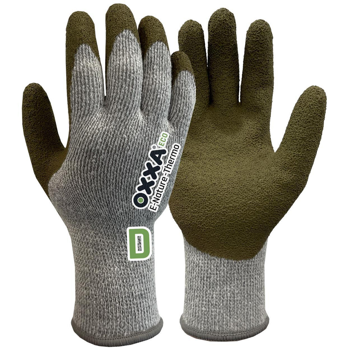 E-Nature-Thermo Cut D 52-850 handschoen - Olijfgroen/peper & zout