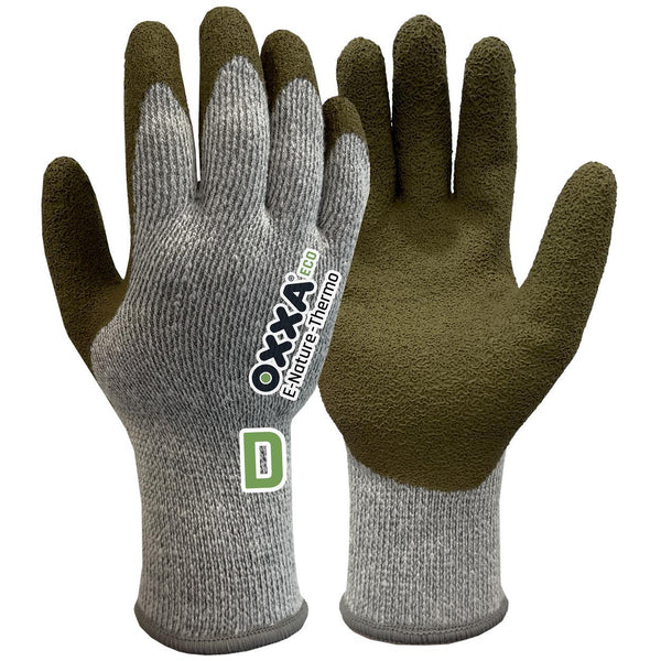 E-Nature-Thermo Cut D 52-850 handschoen - Olijfgroen/peper & zout