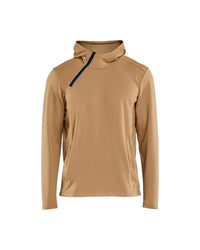 3594 Hoodie met schuine halve rits - Nougat