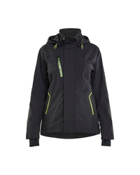 4403 Dames Shell Jack Stretch - Zwart/High Vis Geel