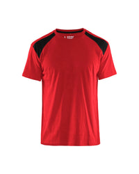3379 T-shirt bi-colour - Rood/Zwart