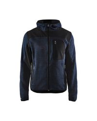 4930 Gebreid vest met softshell - Donker marineblauw/Zwart