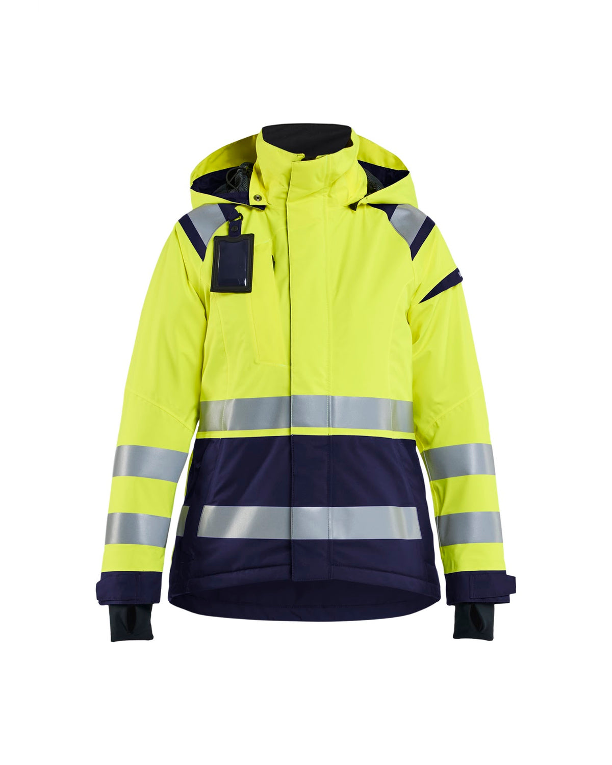 4904 Dames Shell jack High Vis - High Vis Geel/Marineblauw
