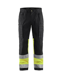 1551 High Vis Werkbroek met stretch - Zwart/High Vis Geel