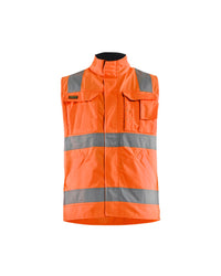 8505 Werkvest. Ongevoerd High Vis - High Vis Oranje/Marineblauw