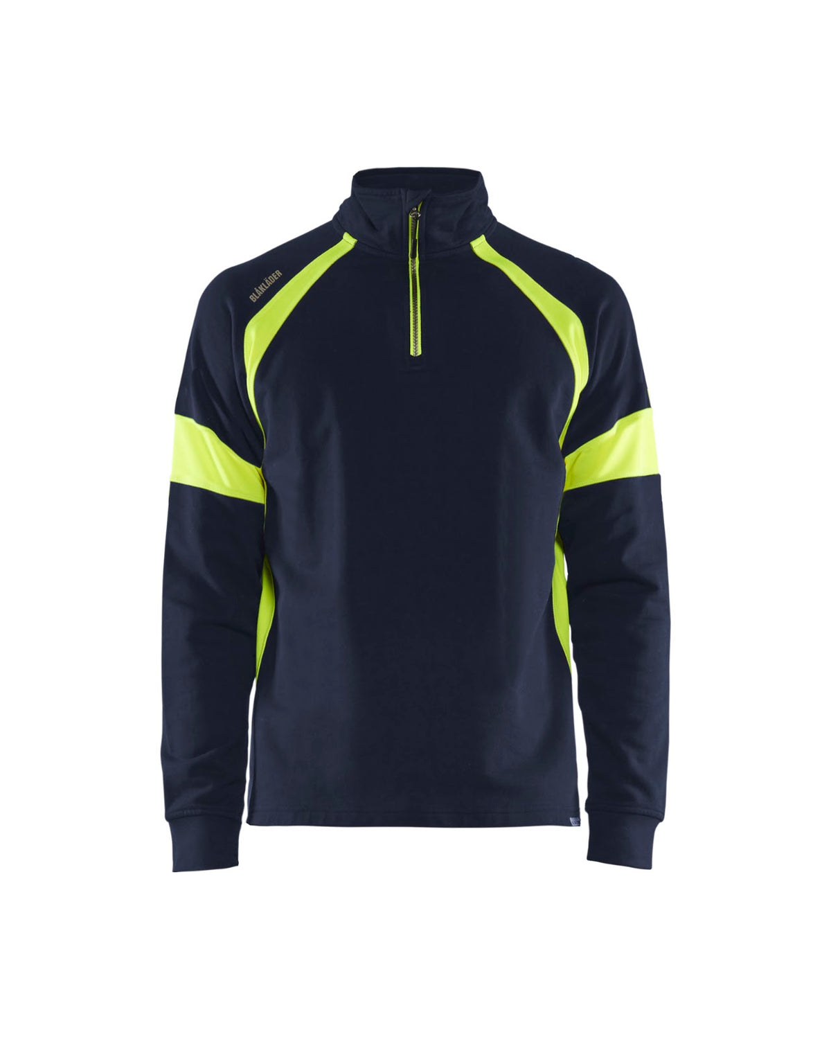 3550 Sweatshirt met halve rits Visible - Marine/High Vis Geel