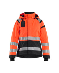 4904 Dames Shell jack High Vis - High Vis Rood/Zwart
