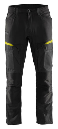 1456 Service werkbroek stretch - Zwart/High Vis Geel