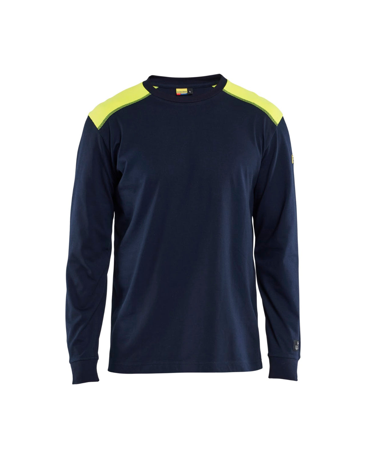 3483 Vlamvertragend T-shirt lange mouwen Inherent - Marine/High Vis Geel