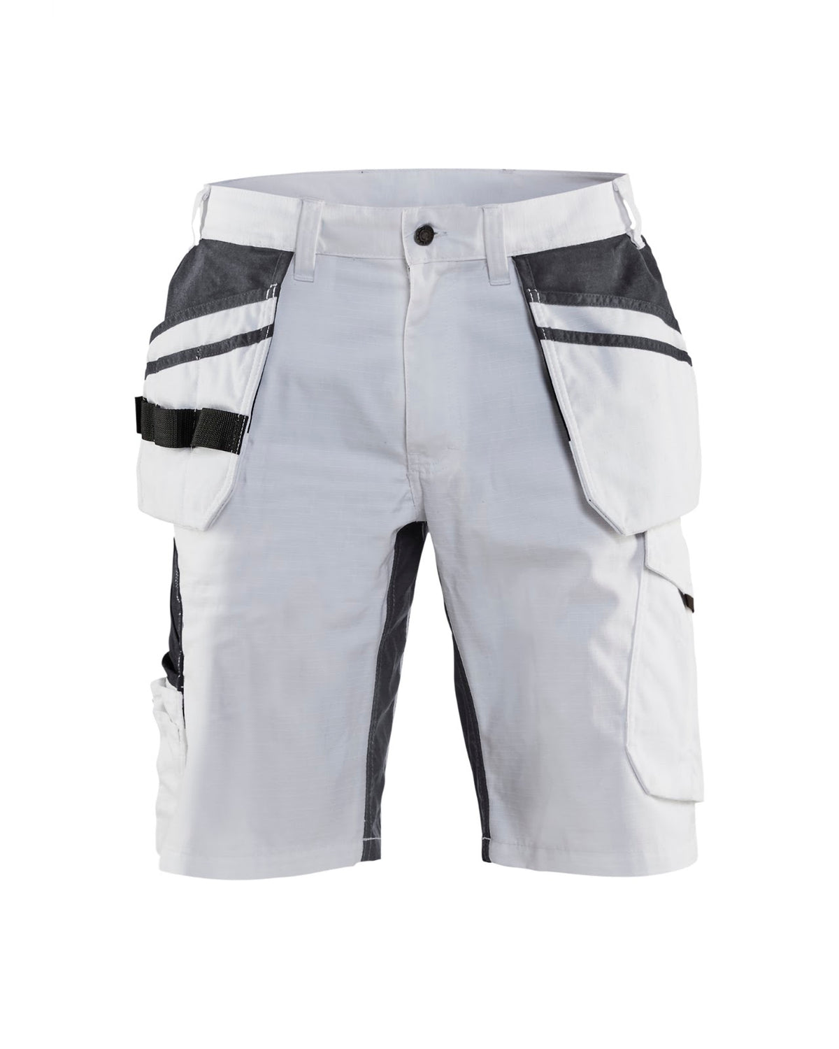 1099 Schildersshort met stretch en gereedschapszakken - Wit/Donkergrijs
