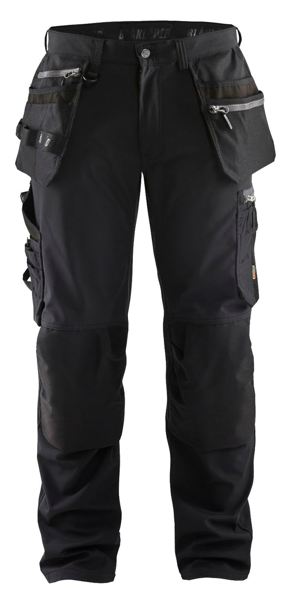 1805 Werkbroek softshell met gereedschapszakken - Zwart