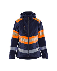 4404 Dames Softshell Jack High Vis - Marineblauw/Oranje