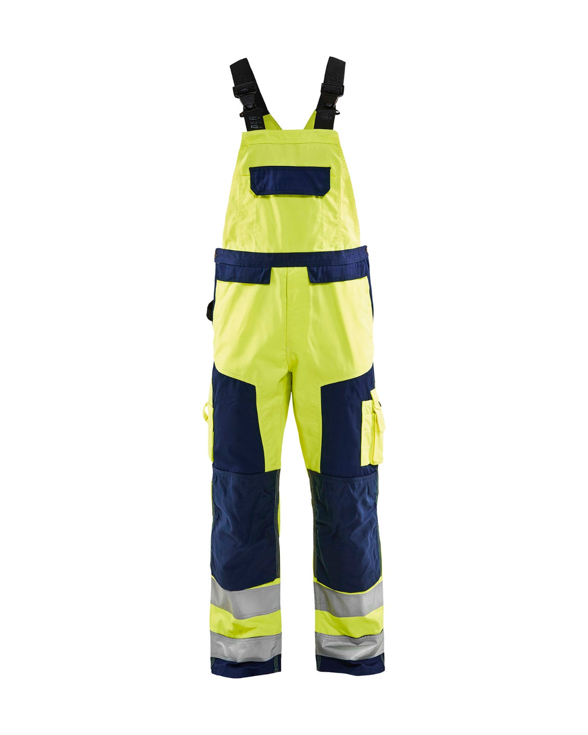 2660 High Vis Bretelbroek - High Vis Geel/Marineblauw