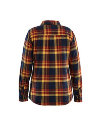 3218 Dames Overhemd Flanel - Gebrand rood/Donker marineblauw