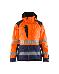 4436 Dames Shell jack High Vis - High Vis Oranje/Marineblauw