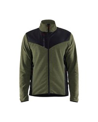 5942 Gebreid vest met softshell - Herfstgroen/Zwart