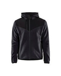 5940 Gebreid jack met softshell - Donkergrijs/Zwart