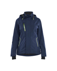 4403 Dames Shell Jack Stretch - Donker marineblauw/High Vis Geel