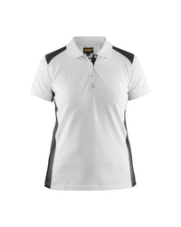 3390 Dames poloshirt - Wit/Donkergrijs