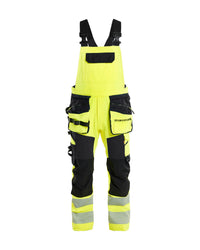 2626 High Vis Bretelbroek 4-weg stretch met afneembare gereedschapszakken - High Vis Geel/Zwart