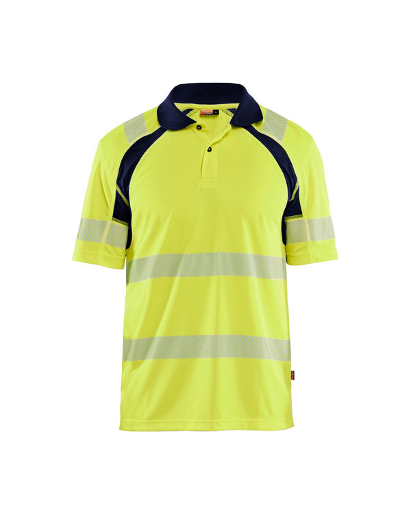 3595 UV-Poloshirt High Vis - High Vis Geel/Marineblauw